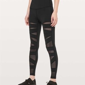 Black Lululemon Mesh Front Leggings Size 12